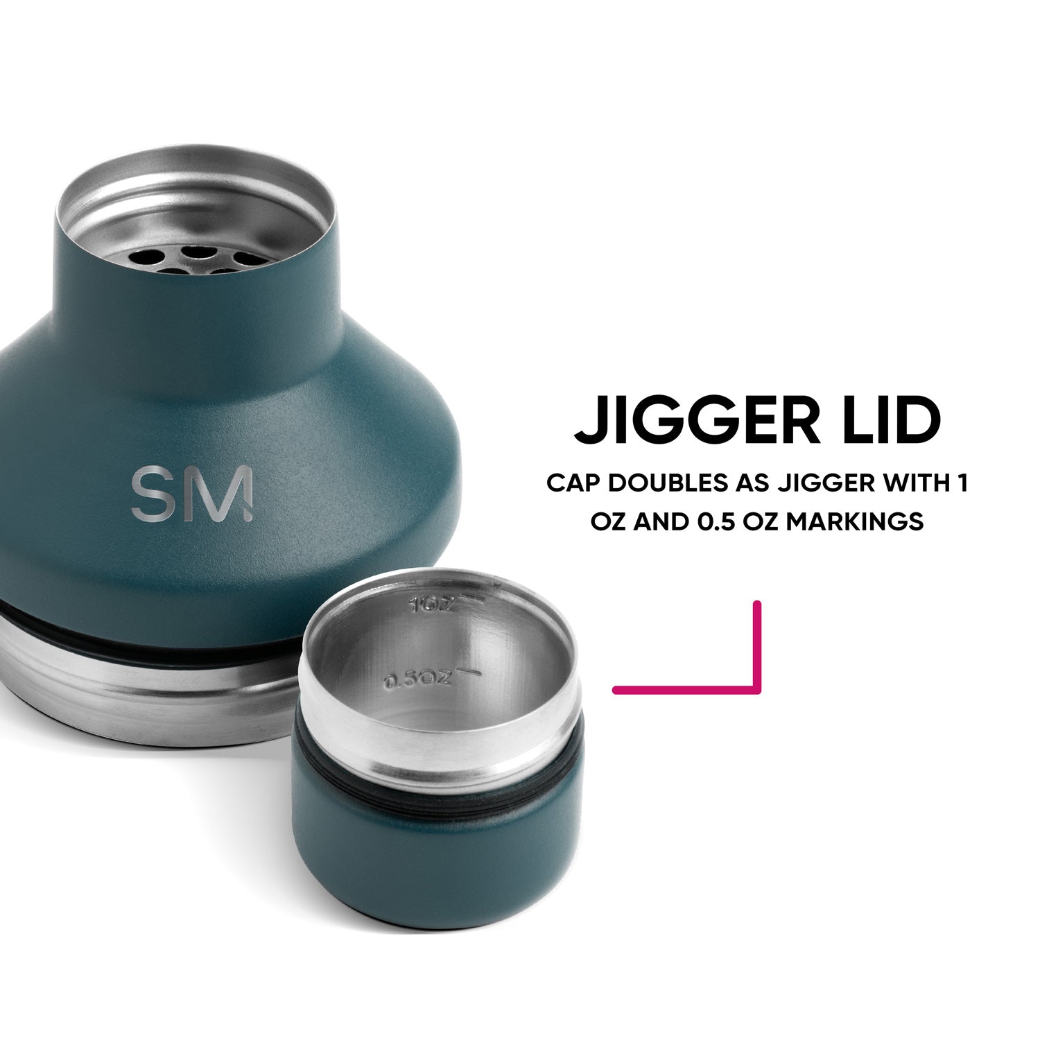 Classic Cocktail Shaker with Jigger Lid